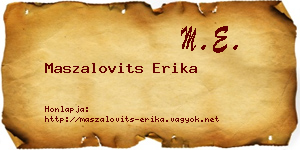 Maszalovits Erika névjegykártya